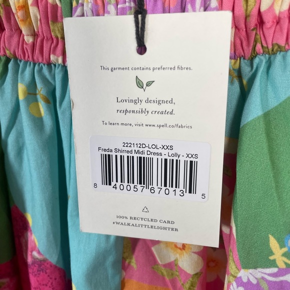 MSRP $299 NWT Spell & The Gypsy Collective Freda Puff Sleeve Midi Dress 2XS XXS - Picture 7 of 11